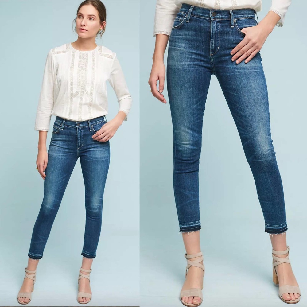 Citizens Of Humanity Rocket Crop High Rise Skinny Jeans In Medium Wash 26